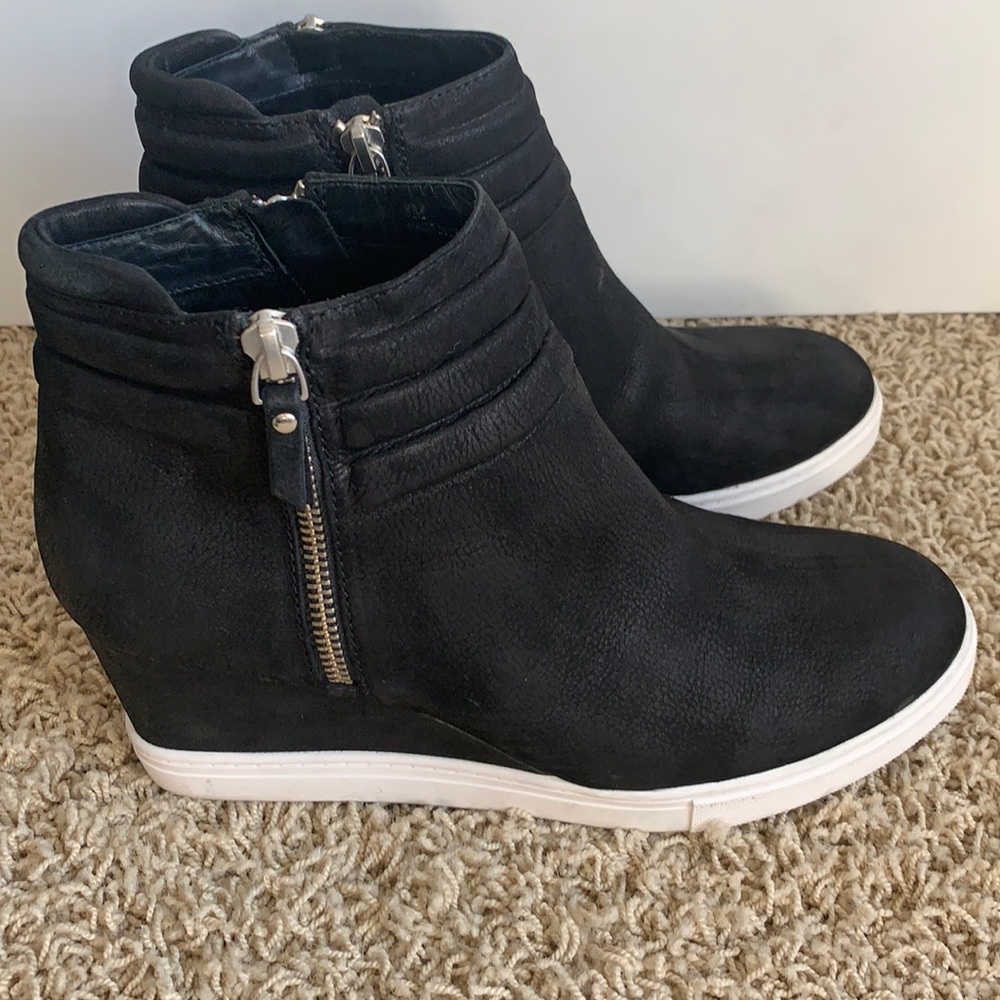Linea Paola Frieda sneaker wedge black size 8